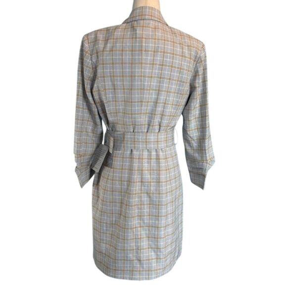 Adelyn Rae Sydney Blue Plaid Button Front Coat Shirt Dress Lined Extra Button S - Picture 2 of 12